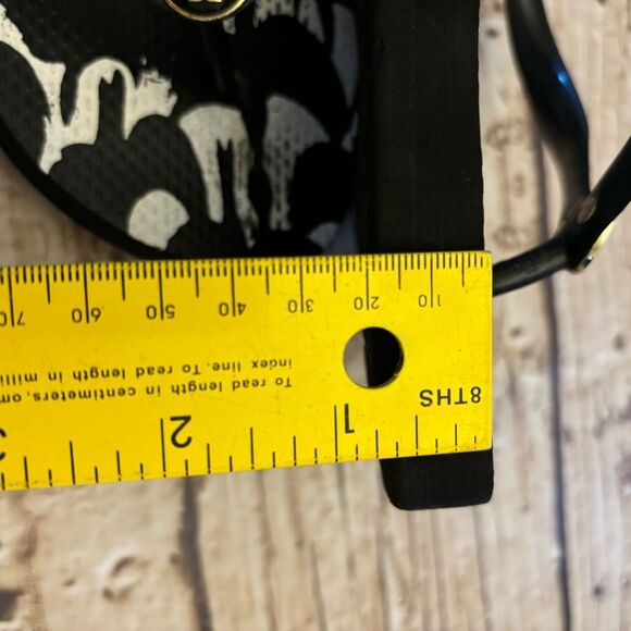 Tory Burch Wedge Flip Flop Thong Sandals Black White Size 9-10 see sizing - Picture 6 of 16
